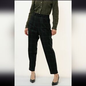 vintage 100% wool plaid trousers